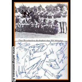 Mannschaftskarte Fussball | SV Werder Bremen | 1974 + 3 AG + Druck-AG komplett