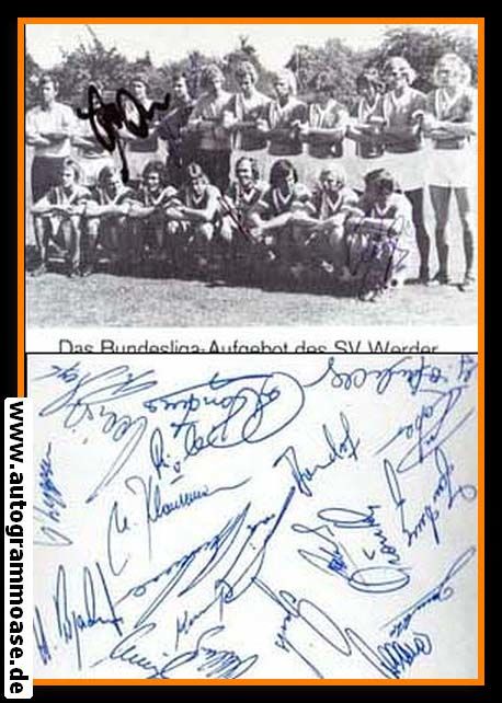 Mannschaftskarte Fussball | SV Werder Bremen | 1974 + 3 AG
