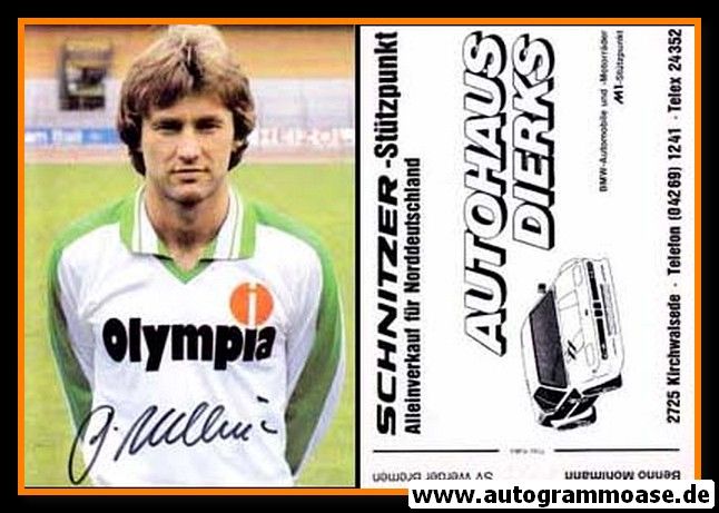 Autogramm Fussball | SV Werder Bremen | 1982 | Benno MÖHLMANN (ohne Name)