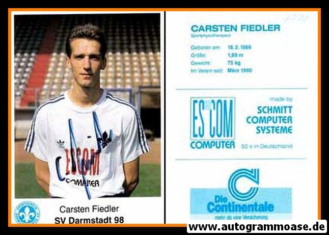 Autogramm Fussball | SV Darmstadt 98 | 1990 | Carsten FIEDLER