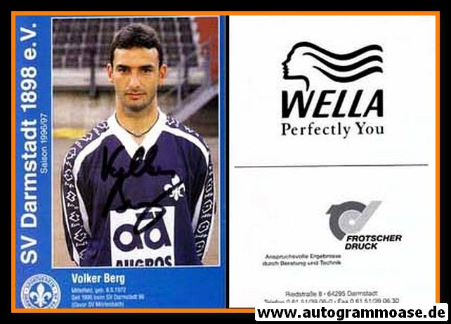 Autogramm Fussball | SV Darmstadt 98 | 1996 | Volker BERG