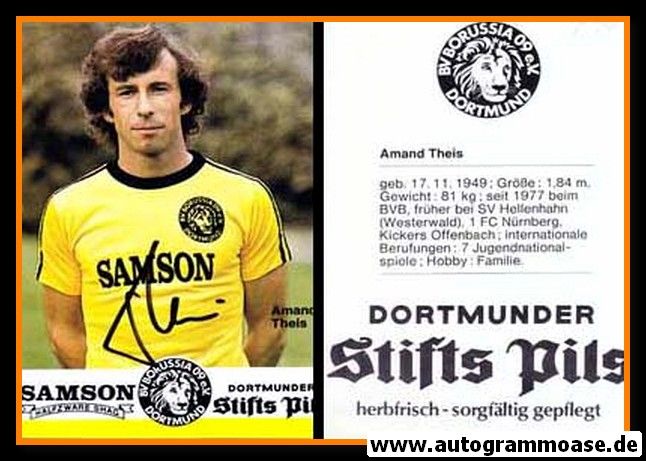 Autogramm Fussball | Borussia Dortmund | 1977 | Amand THEIS