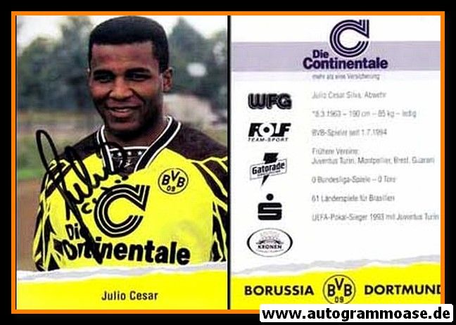 Autogramm Fussball | Borussia Dortmund | 1994 Continentale | Julio CESAR (2)