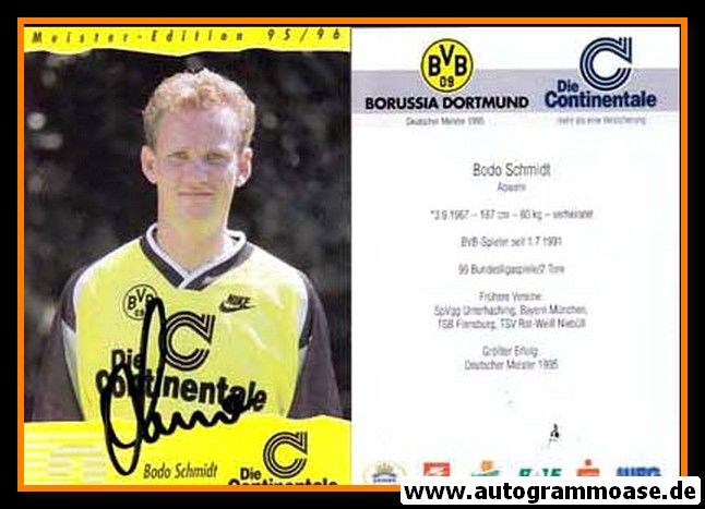 Autogramm Fussball | Borussia Dortmund | 1995 Continentale | Bodo SCHMIDT