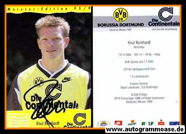 Autogramm Fussball | Borussia Dortmund | 1995 Continentale | Knut REINHARDT
