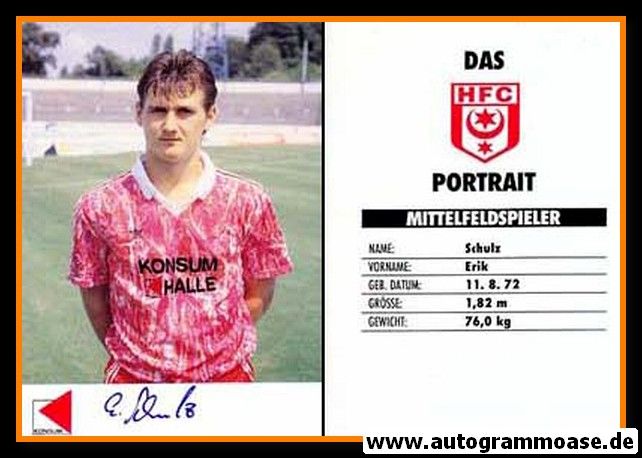 Autogramm Fussball | Hallescher FC | 1991 | Erik SCHULZ