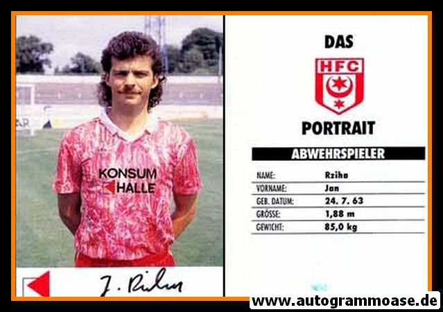 Autogramm Fussball | Hallescher FC | 1991 | Jan RZIHA