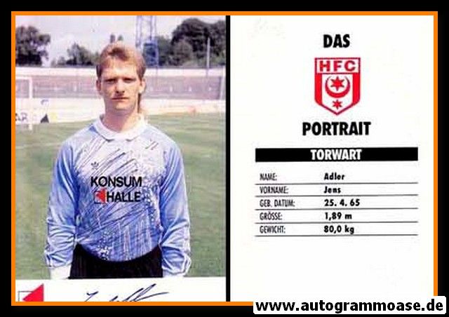 Autogramm Fussball | Hallescher FC | 1991 | Jens ADLER