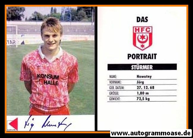 Autogramm Fussball | Hallescher FC | 1991 | Jörg NOWOTNY