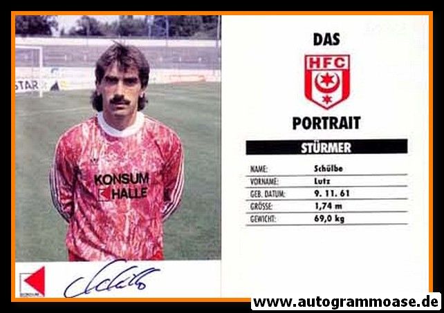 Autogramm Fussball | Hallescher FC | 1991 | Lutz SCHÜLBE