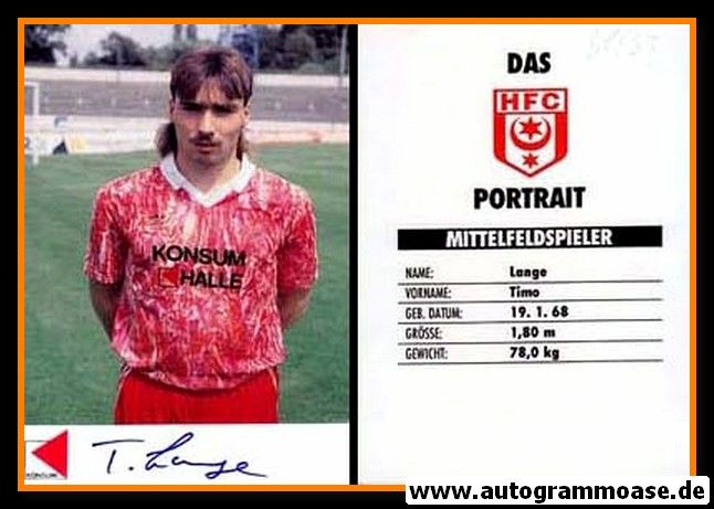 Autogramm Fussball | Hallescher FC | 1991 | Timo LANGE