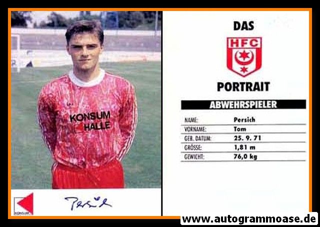 Autogramm Fussball | Hallescher FC | 1991 | Tom PERSICH