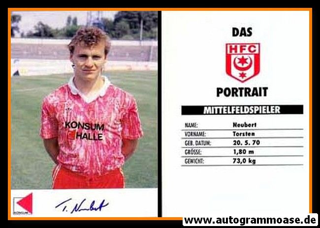 Autogramm Fussball | Hallescher FC | 1991 | Torsten NEUBERT