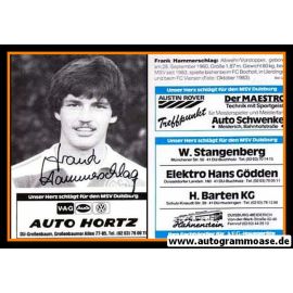 Autogramm Fussball | MSV Duisburg | 1984 | Frank HAMMERSCHLAG