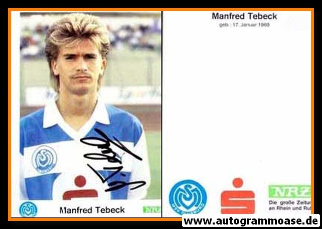 Autogramm Fussball | MSV Duisburg | 1989 | Manfred TEBECK