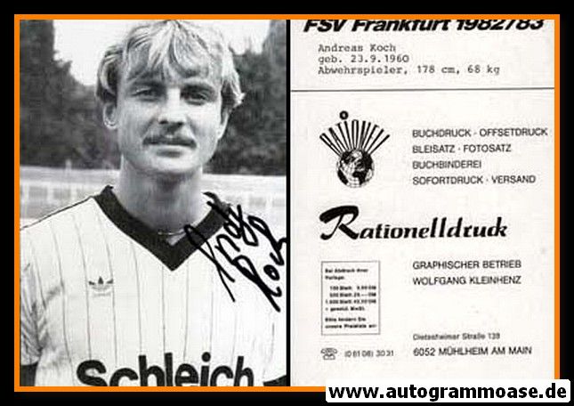 Autogramm Fussball | FSV Frankfurt | 1982 | Andreas KOCH