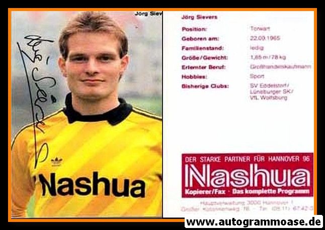 Autogramm Fussball | Hannover 96 | 1990 | Jörg SIEVERS