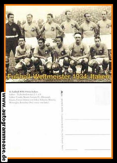 Mannschaftskarte Fussball | Italien | 1934 WM Retro (Spiel CSSR)