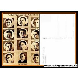 Mannschaftskarte Fussball | Italien | 1938 WM Retro (Collage Ungarn)