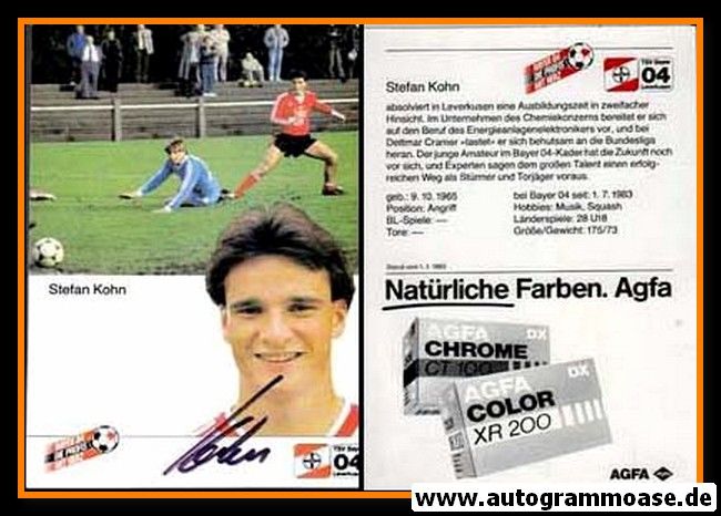 Autogramm Fussball | Bayer Leverkusen | 1984 | Stefan KOHN