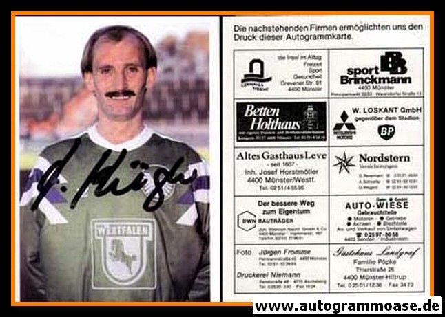 Autogramm Fussball | Preussen Münster | 1990 | Harald KÜGLER