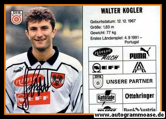 Autogramm Fussball | Österreich | 1995 | Walter KOGLER