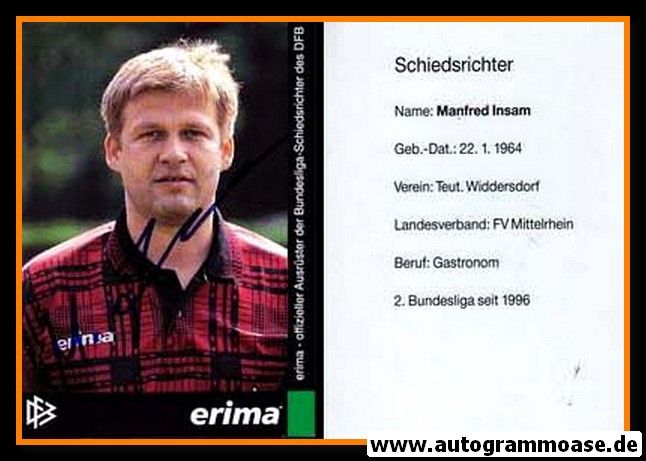 Autogramm Fussball | Schiedsrichter | 1997 Erima | Manfred INSAM