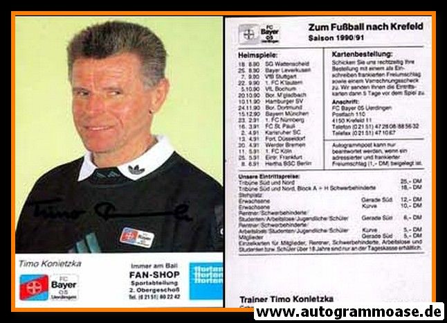 Autogramm Fussball | KFC Uerdingen 05 | 1990 | Timo KONIETZKA
