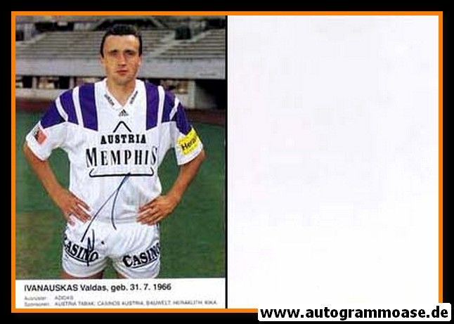 Autogramm Fussball | FK Austria Memphis Wien | 1992 | Valdas IVANAUSKAS