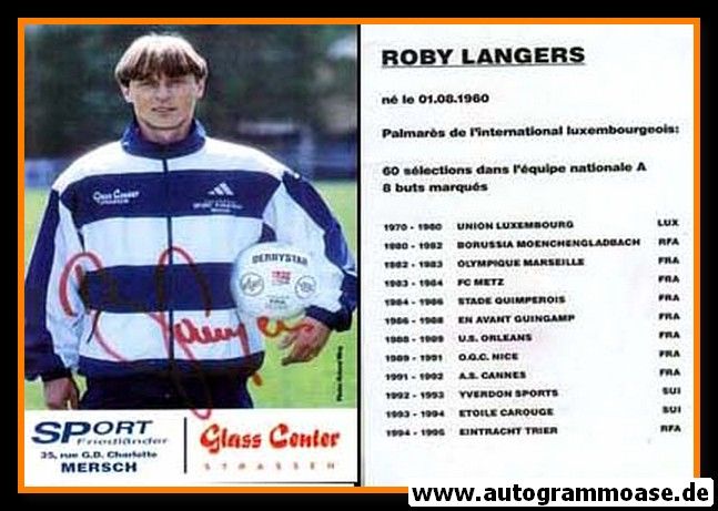 Autogramm Fussball | Luxemburg | 1990er | Roby LANGERS (Portrait Color)