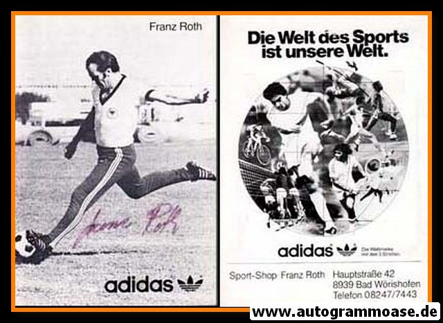 Autogramm Fussball | DFB | 1970er Adidas | Franz ROTH (Spielszene SW)