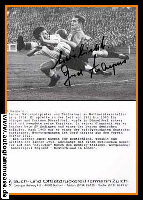 Autogramm Fussball | DFB | 1953 Retro | Gerd HARPERS (Spielszene SW England)