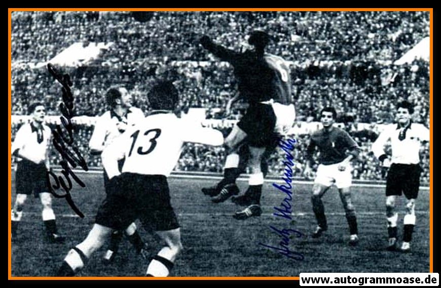 Autogramme Fussball | DFB | 1955 Foto | HERKENRATH + STOLLENWERK (Spielszene Italien)