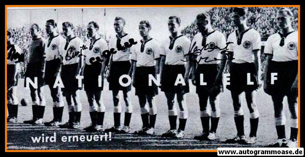 Mannschaftsfoto Fussball | DFB | 1956 + 4 AG (Biesinger, Eckel, Erhardt, Pfaff) Schweden