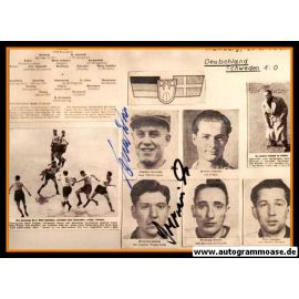 Autogramme Fussball | DFB | 1957 Foto | SAWITZKI + SZYMANIAK (Collage Schweden)