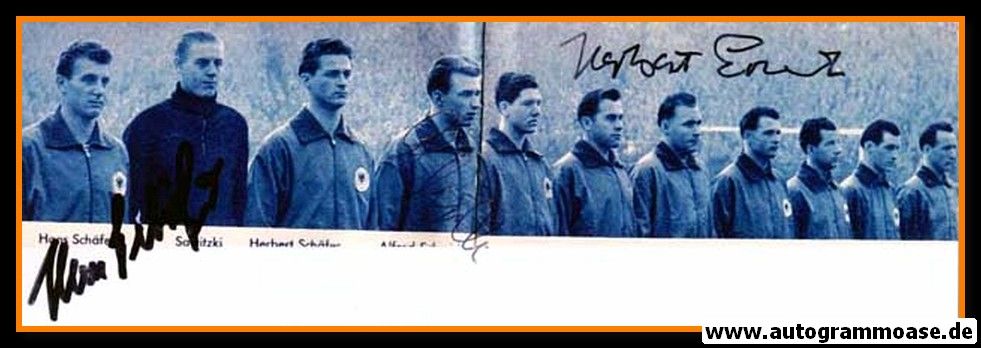 Mannschaftsfoto Fussball | DFB | 1957 + 3 AG (Erhardt, Schäfer, Schmidt) Schweden