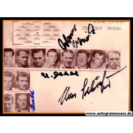 Mannschaftsfoto Fussball | DFB | 1958 + 5 AG (Eckel, Sawitzki, Schäfer, Szymaniak, Wewers) Belgien