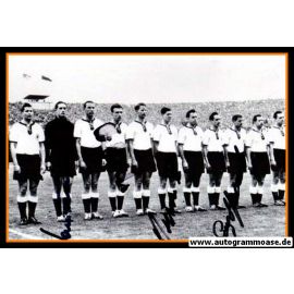 Mannschaftsfoto Fussball | DFB | 1957 + 4 AG (Schmidt, Stollenwerk, Szymaniak, Tilkowski) Schottland