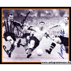 Autogramme Fussball | Borussia Dortmund / Eintracht Frankfurt | 1950er Foto | Willi BURGSMÜLLER + Erwin STEIN