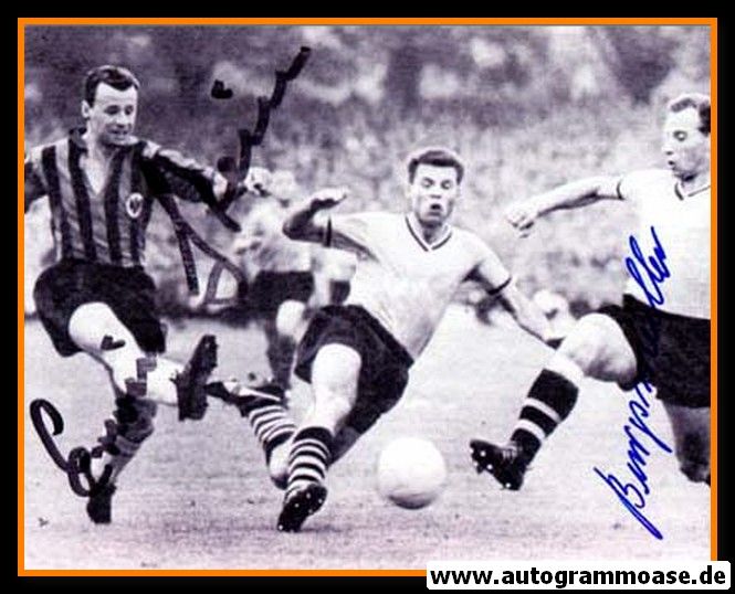 Autogramme Fussball | Borussia Dortmund / Eintracht Frankfurt | 1950er Foto | Willi BURGSMÜLLER + Erwin STEIN