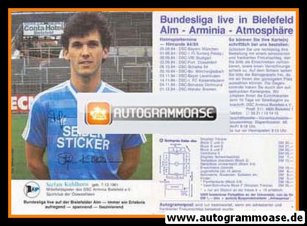 Autogramm Fussball | DSC Arminia Bielefeld | 1984 | Stefan KÜHLHORN