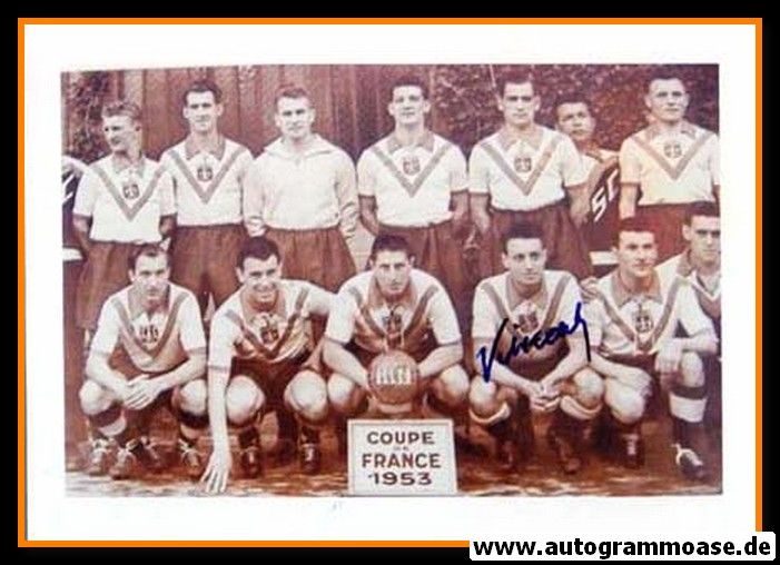 Mannschaftsfoto Fussball | OSC Lille | 1953 + 2 AG (PENVERNE + VINCENT) Pokal