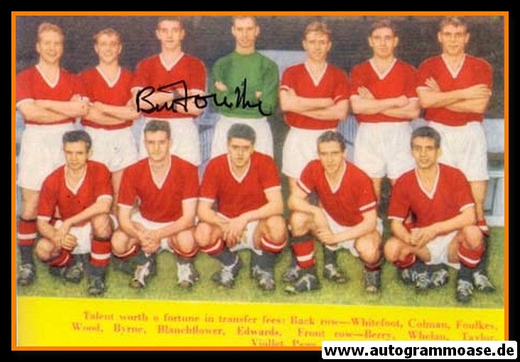Mannschaftsfoto Fussball | Manchester United | 1956 + AG Bill FOULKES