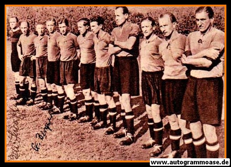 Mannschaftsfoto Fussball | 1. FC Nürnberg | 1948 + 3 AG (Mirsberger, Schaffer, Schober)
