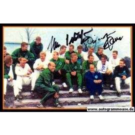 Autogramme Fussball | DFB | 1962 WM Foto | 4 AG (Giesemann, Haller, Nowak, Schäfer)