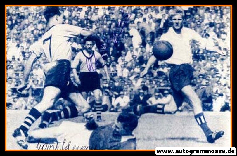 Autogramme Fussball | Borussia Dortmund / Hamburger SV | 1957 Foto | Alfred NIEPIEKLO + Horst SCHNOOR (Spielszene SW)