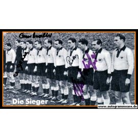 Mannschaftsfoto Fussball | DFB | 1952 + 4 AG (Eckel, Retter, Schäfer, O. Walter) Schweiz 1