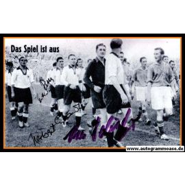 Autogramme Fussball | DFB | 1953 Foto | 3 AG (Erhardt, Retter, Schäfer) Spielende Saarland