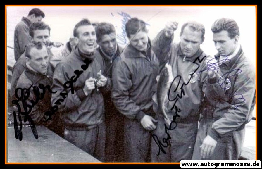 Autogramme Fussball | DFB | 1958 WM Foto | GRUPPENBILD + 6 AG