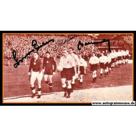 Autogramme Fussball | England + Ungarn | 1953 Foto | 4 AG (Buzanszky, Grosics, Merrick, Robb)